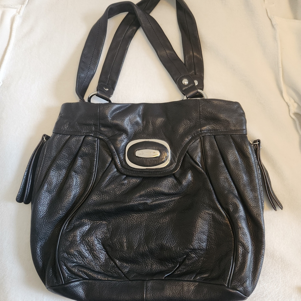 B. Makowsky Dark Leather Shoulder Bag